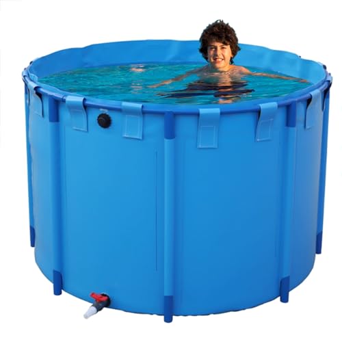 LZMZMQ Round Summer Pool & Piscinas para Adultos Diameter 2/4/5/6/8/10/11/13/15/16/20/23/26/29/33 Feet, Blue Swimmingpool with with Drain Valve, Mobile Swimming Pool for Home(10X1M/78500L/20737GAL)
