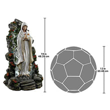 Design Toscano Blessed Virgin Mary Religious Illuminated Garden Grotto Sculpture, 19 Inch, Resin, Full Color Finish
