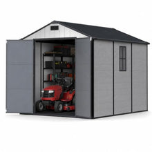Devoko 8 x 10 FT Resin Storage Shed with Floor, Outdoor Plastic Tool Shed