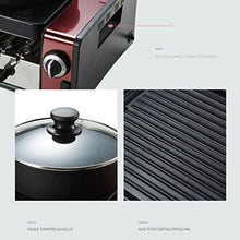 YYDS Hot Pot Household Automatic Rotating Electric Barbecue Grill Removable Hot Pot Roasting and Shabu One-Piece Pot Electric Grill (Color : Red)