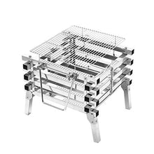 EGBHNJKL Stainless Steel Camping Folding Portable Barbecue Grill Charcoal Wood Fire Bonfire Stove