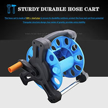 VIXARKO Hose Reel Cart Garden Hose Reels Small Compact Garden Hose Cart, Lightweight Simple ABS Hosemobile, Household Water Pipe Storage Rack, for Irrigation (Blue Hose Cart+15m Pipe)