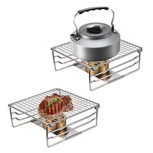 Foldable Stainless Steel BBQ Grill Rack Portable Camping Mini BBQ Grill Bracket Barbecue Accessories for Outdoor Camping Picnic