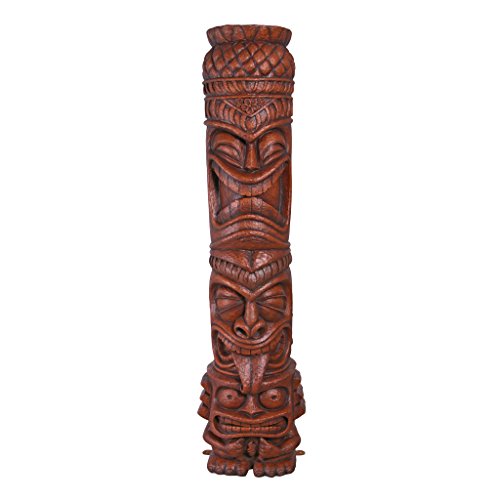 Design Toscano Grand Island Tiki Totem Statue Faux Woodtone Finish