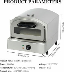 WZUOPG Pizza Oven Outdoor Gas Pizza Oven 12 Multi-Function Pizza Oven, Portable Pizza Maker Oven Grill for Outside,Gas