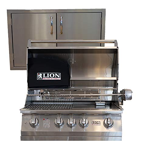 Lion Grills 32-Inch L75000 Liquid Propane Grill with MADE IN USA 32" Double Door Package Deal