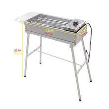 NEWCES Barbecue Desk Electric and Charcoal Barbecue Grill Large Zinc Alloy BBQ Grill Indoor and Outdoor Smokeless Charcoal Grill with Strong Legs 2800W 24.4×10.6"×30.7" Tabletop Barbecue