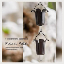 YUSIWOAL Pewter Petal Rain Chain for Gutter Downspout Alternative Outdoor Garden Decoration(300cm (118 1/8)