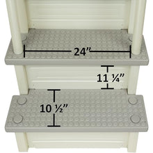 Aqua Select Anti-Slip in-Pool Steps with Outside Flip-Up Ladder Pearl White