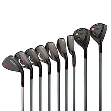 Founders Club Bomb Golf Combo Iron Set for Men Right Hand Steel/Graphite Shafts 3 Hybrid 4 Hybrid Irons 5-PW Bonus Sand Wedge Black