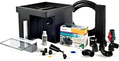 Atlantic Water Gardens CFKIT36W Complete Crystal White Colorfalls Lighted Falls Kit - 36" Spillway, Basin, Pump, Hose & Fittings