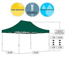 Vispronet 10x15 Instant Canopy Tent with 4 Side Walls - Commercial Grade Aluminum Frame, Water-Resistant Canopy, Bag & Stake Kit Included Green