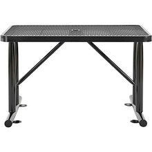 Global Industrial 4' Rectangular Expanded Metal Outdoor Table, Black