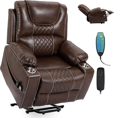Large Power Lift Recliner Chair with Massage and Heat for Adults