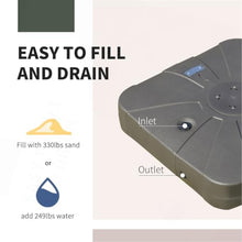 OROTLECT Square Cantilever Patio Umbrella Base With 4 Wheels For Easy Moving, Heavy Duty Umbrella Stand Weight, 330 Lb Capacity Sand Or 249 Lb Capacity Water, Coffee