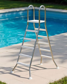 AIBOTY Wide Step Swimming Pool Ladder, Solid A-Frame Design with Thickened Stainless Steel 4 Step Above Ground Pool Stairs, Sturdy Non-Slip Design 550lb Load Pool Steps,63 in
