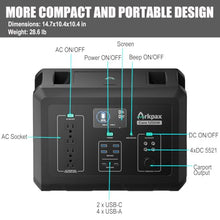 Arkpax 1200W Portable Power Station 1024Wh Solar Generator