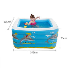 Inflatable Swimming Pool Anti-Slippery Foldable Travel Basin Pool Water Pool Kids Water Play Fun Rectangular Swimming Pool for Summer Family Party Summer Backy
