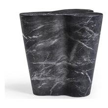 TOV Furniture Slab Black Marble Concrete Indoor/Outdoor Side Table