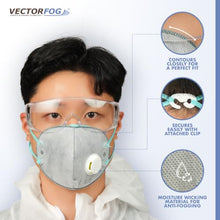 Vectorfog 10-Pack Respirator Masks Compatible DC20+ Fogger - KOSHA Certified Blue Masks Fits ULV Cold Fogger Machine - High-Performance Particulate Filter & Anti-Fog Exhalation Valve Bundle