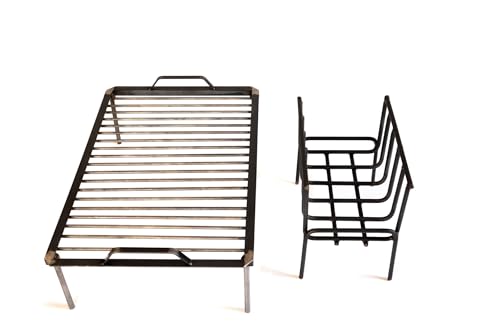 Charquery Grills Argentine Iron Grill Set Asado Parrilla Argentina Grill + Brazier for Outdoor Kitchen, Open Fire Cooking (Small)