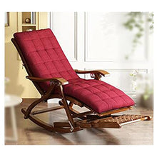QUANGJN Folding Outdoor Rocking Chair with Footrest and Cushion Wooden Frame Chaise Lounge for Living Room Bedroom Office Comfy Single Leisure Sofa Chair,