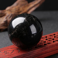 NIBHZ Natural Black Crystal Ball Ornaments, Black Crystal Ball, Home Living Room, Bedroom, Crystal Crafts Original Stone,Black,200mm