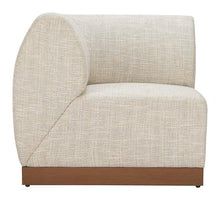 Zuo Christy Corner Chair Beige, Beige Sectional, Modern Style, Patio Furniture, Outdoor Fabric (100% Polyester), Aluminum, Outdoor Living, 34.6" W x 34.6" D x 30.3" H, Non-Stackable