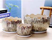 FAFACAI Flower pots Succulent Pots White Ceramic Flower Pot Flowerpot Herb Plant Flower Pot Succulent Planter Plant Flower Pot for Indoor Outdoor Plants -D||L (Color : B, Size : L) (B Large)