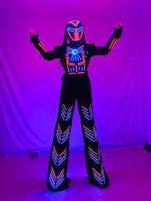 Earthradius LED Robot Costume Suit with Gloves & Lighted Helmet Multicolored Medium