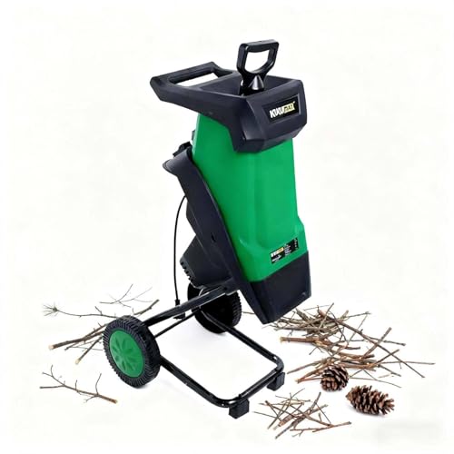 SAIYERUS Garden Shredder 2400W 220V, Electric Leaf & Wood Chipper with 50L Collector Bag Wheels, 1.6'' Branch Cutting Capacity, Shredder Compact & Efficient Mulcher for Wood and Tough Garden Debris