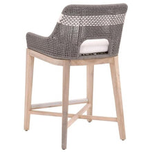 Home Square 2 Piece Outdoor Counter Stool Set in Dove Rope and Gray Teak