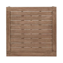 Armen Living Orbit Square Outdoor Patio Coffee Table in Weathered Eucalyptus Wood