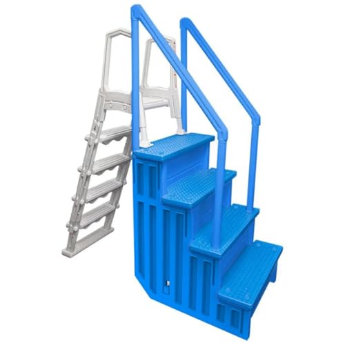 Blue Steps w/Flip-Up Swimming Pool Ladder for Aqua Select