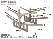 Log Kayak Rack 2-Sunfish Sailboat + 2 Canoes or Kayaks Canyon Brown