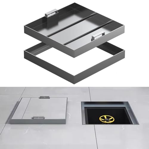 1pc 304 SS Recessed Manhole Cover with Concealed Handle - Invisible Block Paving Lid for Enhanced Aesthetics,Durability(45x45x5cm)
