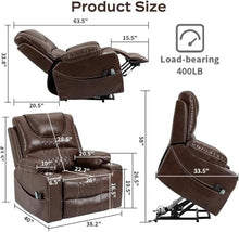 KTYUERGHK Oversized Power Lift Recliner Chair for Elderly with Cup Holder