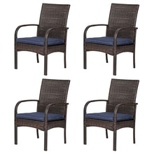SAILARY Wicker Patio Dining Chairs Set of 4 - All Weather Outdoor Wicker Chairs with Cushion, 350 lb Weight Capacity Patio Chairs for Outdoor Table, Brown PE Rattan for Backyard, Porch, Garden