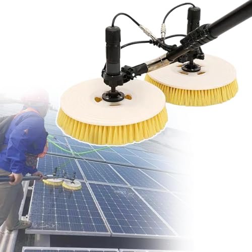 YLANMEI Special Roof Water Brush 7.5 M Solar Panel Cleaning Telescopic Pole, Electric Photovoltaic Panel Cleaner, Double Head Automatic Outdoor Cleaning Tools Window Cleaner