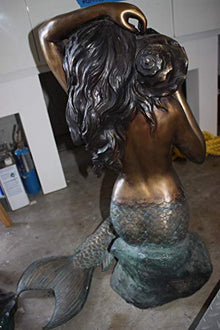 Nifao Mermaid Nude Art Figurine Medium Bronze Fountain, 26"L x 18"W x 36"H