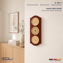 Weather Station with Thermometer, Barometer & Hygrometer 395 x 155 mm - 9178-US °C+°F (Mahogany)