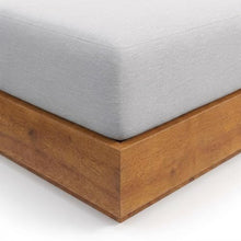 Outdoor Escape Gray Outdoor Patio Acacia Wood Ottoman, Durable Wooden Construction, Modern Design, Versatile Seating Or Footrest, Weather-Resistant Finish