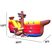 JumpOrange 15' Pirate Ship Bounce House Water Slide Combo Red