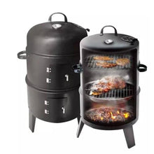 CEMONT Charcoal Grills Cylindrical Outdoor Multi Layer Barbecue Large Cold Rolled Steel Charcoal Grill Courtyard Barbecue Grill Stuffy Grill
