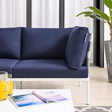 Modway Harmony Sunbrella® Outdoor Patio Aluminum Loveseat in Gray Navy