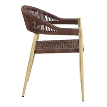 Furniture of America Clark Aluminum Patio Dining Chair Set of 4 Natural