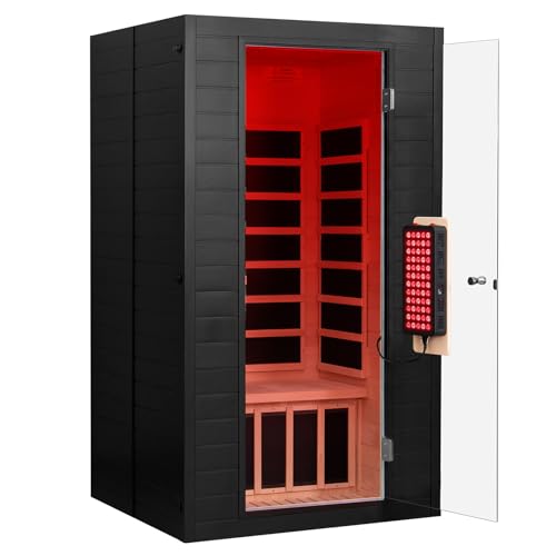 springspa 1-2 Person Full Spectrum Infrared Sauna with Red Light Therapy