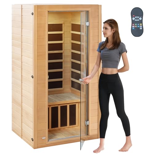 VEVOR Far Infrared Wooden Sauna Brown