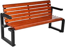 ERoomQ Outdoor GThe Bench,Outdoor GThe Patio Bench for Your Leisure Time,Weatherproof GThe Benches Made of Cast Iron and Solid Wood, 2-4 Seat Bench with Backrest (1.5M)