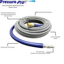 Pressure-Pro AHS290 3/8 in. x 150 ft. 4200 PSI, Gray Pressure Washer Replacement Hose, Non-Marking with Quick Disconnects